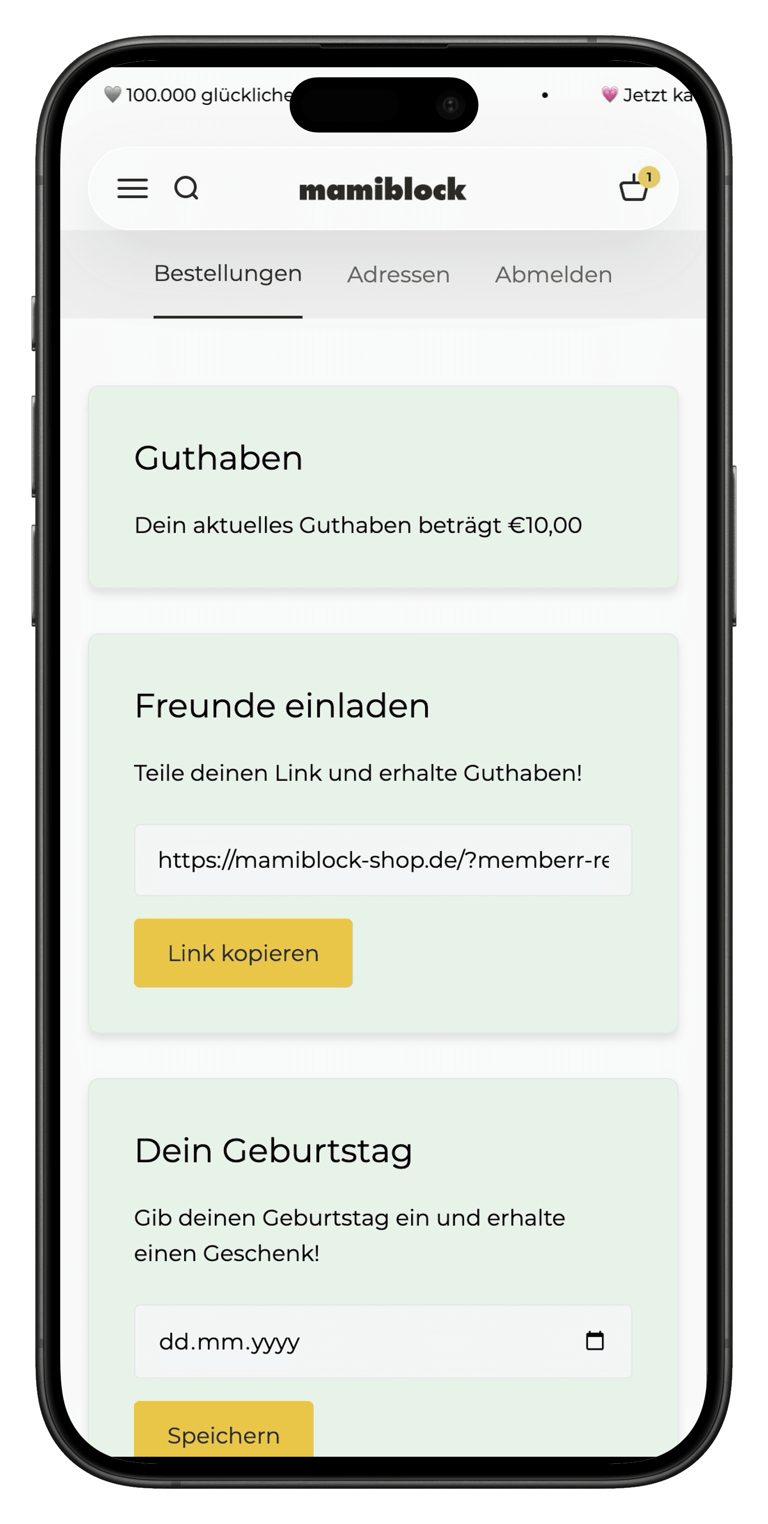 mamiblock customer account