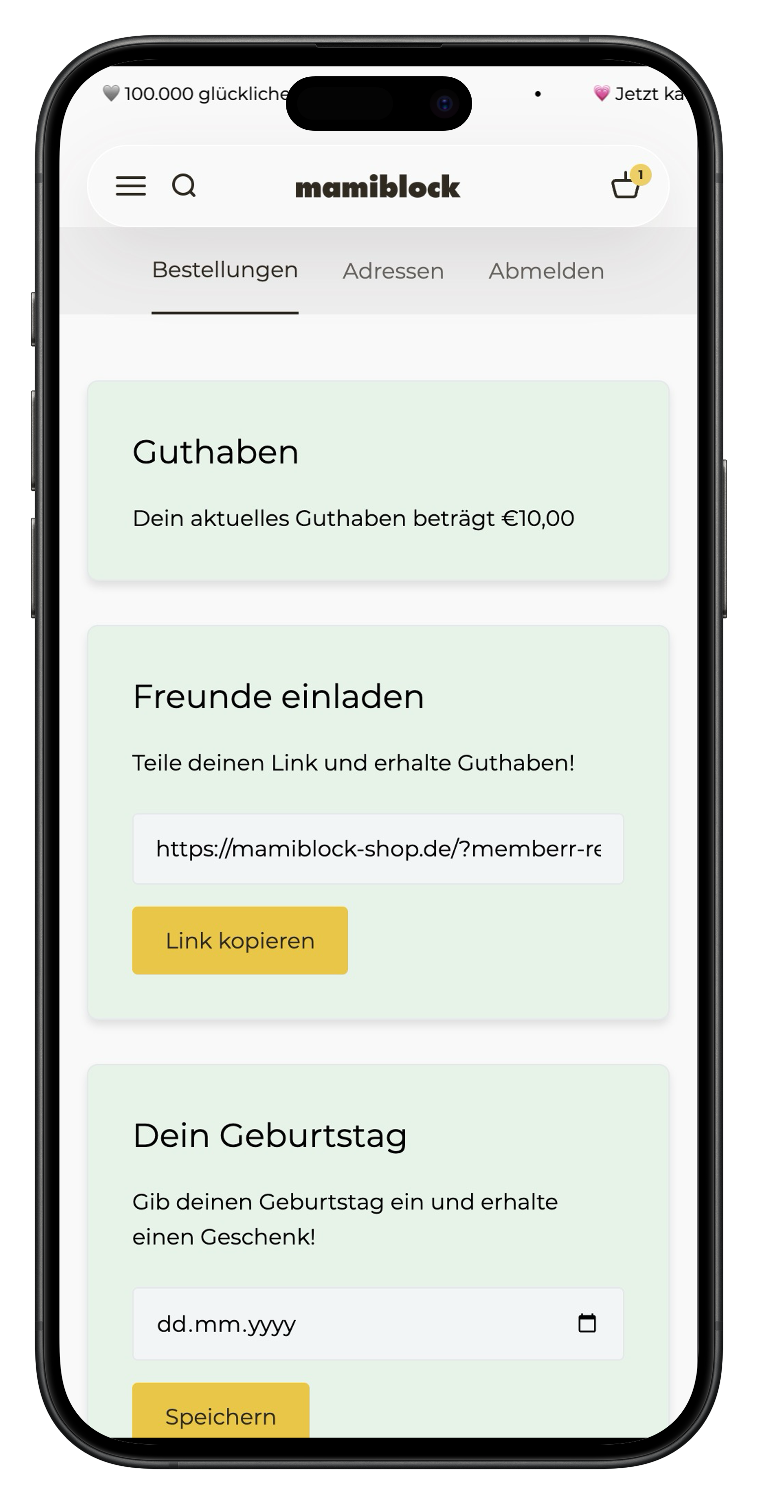 mamiblock customer account