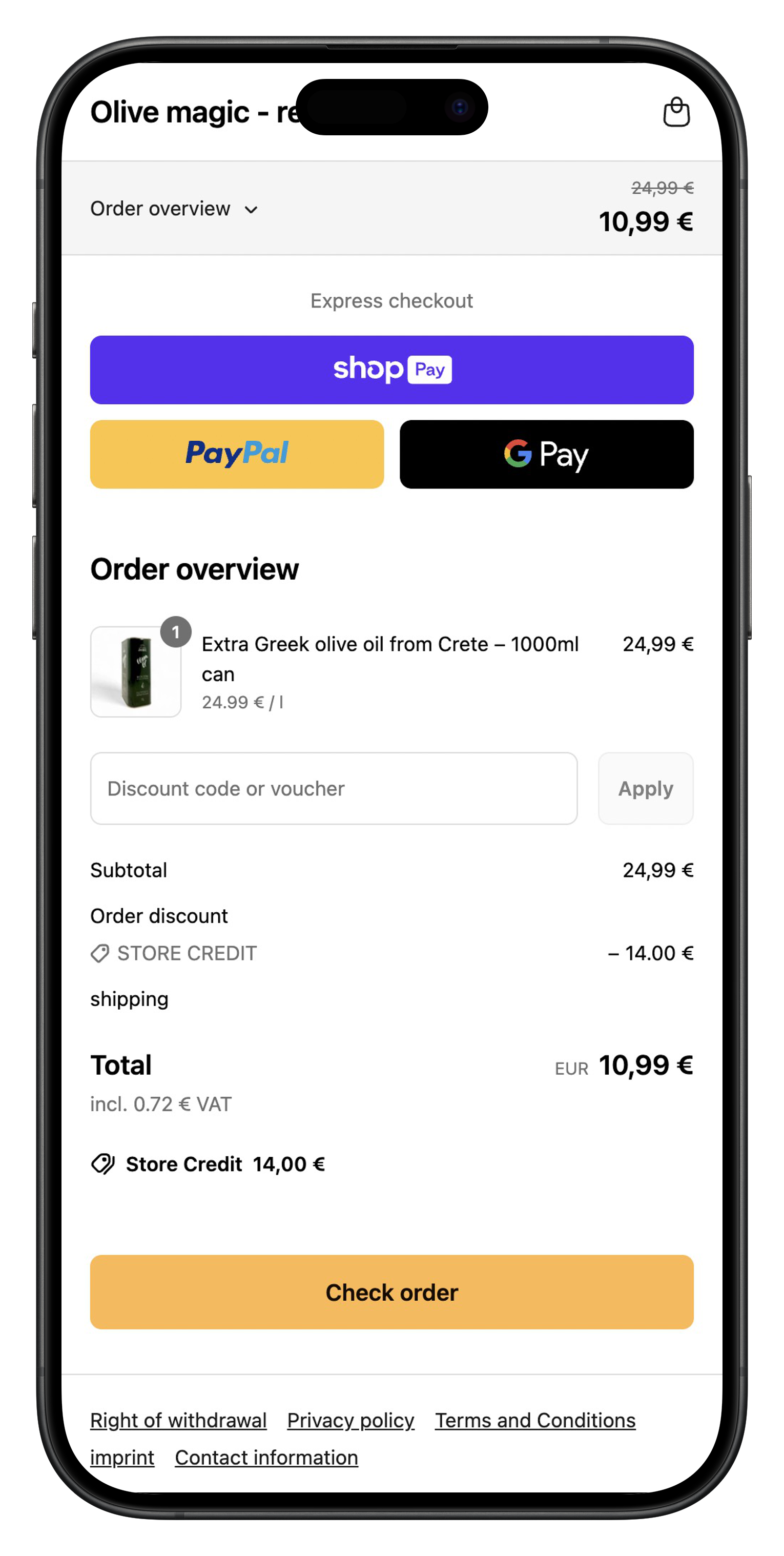 olivenzauber checkout