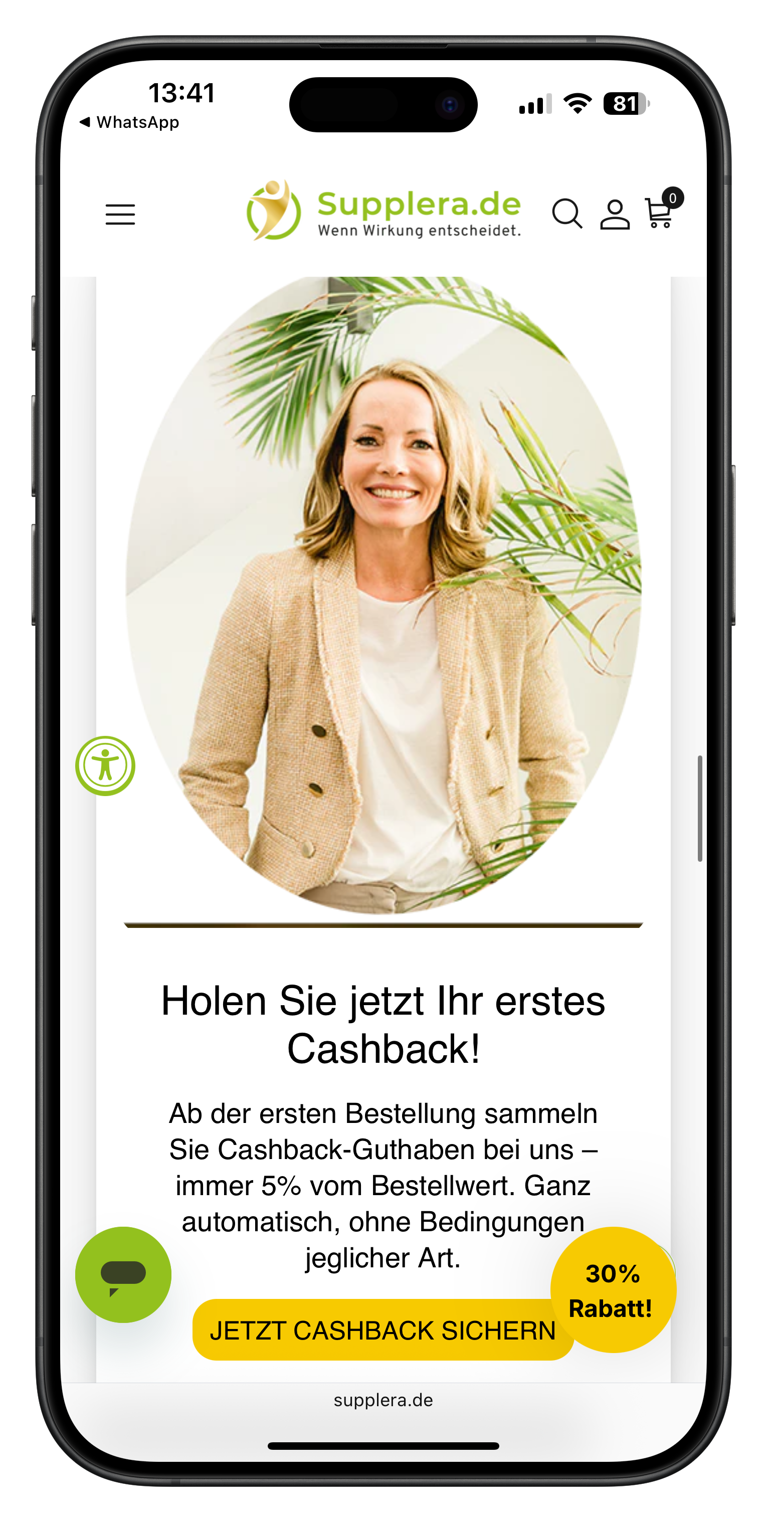 Supplera mobile Ansicht