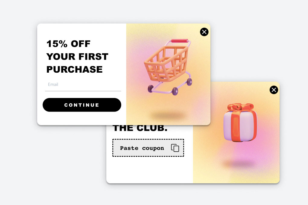 memberr store credit pop-ups